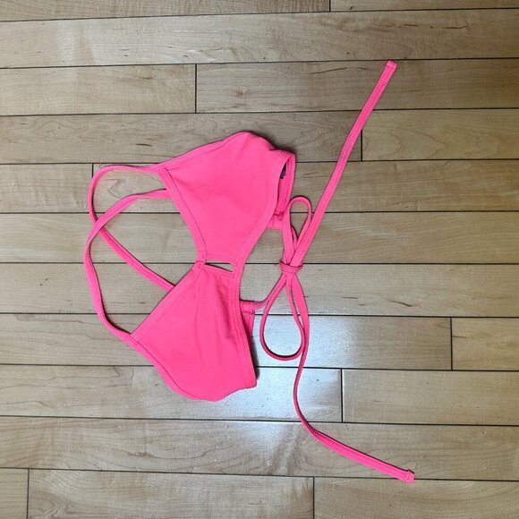 JOLYN Vent Bikini Top Adjustable Straps Neon Hot Pink Size Medium - Picture 2 of 6